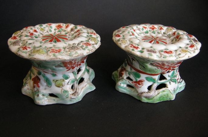 Pair of salt &quot;famille verte&quot; porcelain - Kangxi period | MasterArt